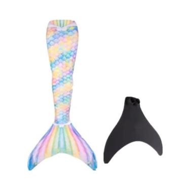 Imagem de Fantasia De Sereia Para Crianças E Adultos, Traje De Natação Com Monof