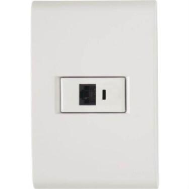 Imagem de Conjunto Liz Branco 4x2 Com 1 Tomada Rj45 Cat:6 - 57170022 - Tramontin