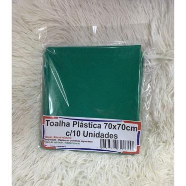 Imagem de Kit Toalha de Mesa Plástica Kit 10 Lisa 70x70cm 10 Peças Verde Escuro OEM