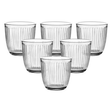 Imagem de Jogo de Copos Optico para Servir Bebidas em Vidro com Design Ondulado para Uso Diário e Festas Transparente Dynasty