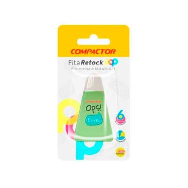 Imagem de Fita Corretiva Compactor Retock Pop com Fita Branca Opaca para Correções Limpas e Precisas 1 Unidade Verde