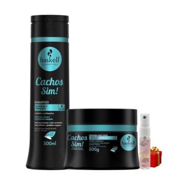 Imagem de Kit Haskell Cachos Sim Definição Shampoo 300ML + 1 Mascara 300ML + Pre