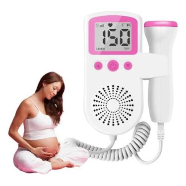 Imagem de Monitor batimentos cardíacos do bebê fetal doppler cor rosa - Congratu