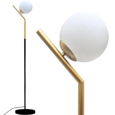 Imagem de Luminária Piso Chão 164cm Jabuticaba Globo Vidro 15cm Poste Coluna Gim