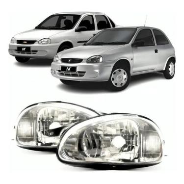Imagem de Farol Corsa Classic 2001 2002 Á 2005 Á 2010 Cromado Esquerdo - NK