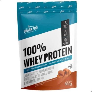 Imagem de 100% Whey Protein Concentrado Refil 900g Shark Pro, Doce de Leite