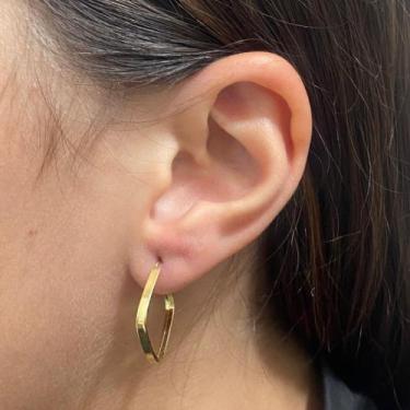 Imagem de Par de Brincos de Ouro 18k - Argola Balão 2mm - 2,3cm - Gardenia Joias