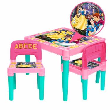Imagem de Mesa Infantil 2 Cadeiras Didática Letras E Números Colorida - Toys 2u
