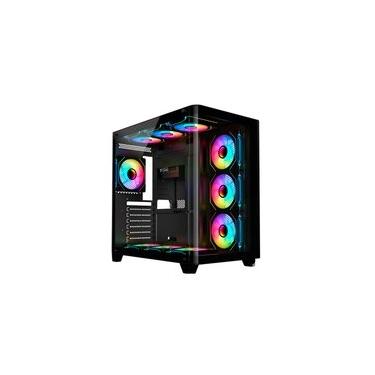 Imagem de Gabinete Gamer Liketec Madness X, Mid Tower, ATX, Lateral e Frontal em Vidro Curvo, Sem...