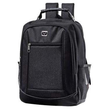 Imagem de Mochila Reforçada Masculina Alça De Aço Juvenil Moderna Grande Cor Pre
