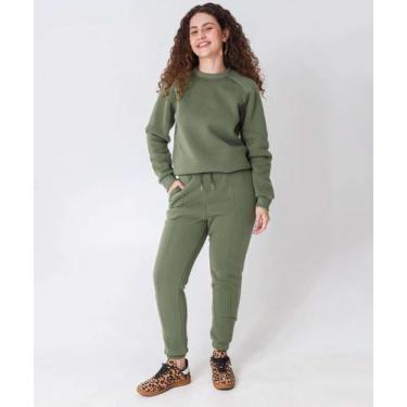 Imagem de Calça Moletom Feminina Reta Frizo Marisa Verde-49895, Verde, M