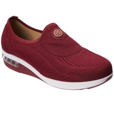 Imagem de Tenis Feminino Casual Ultraconforto Gel Tech 7320.217 Modare, Vinho, 3