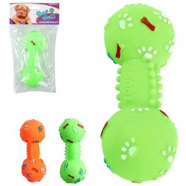 Imagem de Brinquedo Mordedor Para Cachorro Halteres Com Som - WELLMIX, Verde