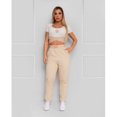 Imagem de Calca jogger moletom maria gueixa, Bege, G