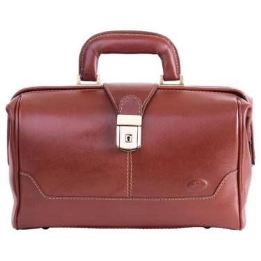 Imagem de Bolsa Médica Couro Alça Mão Fechadura Bennesh 9212, Marrom