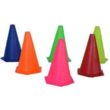 Imagem de Cone De Marcação Rígido Colorido 24cm Pvc Rígido - Kit C/ 100 Unidades