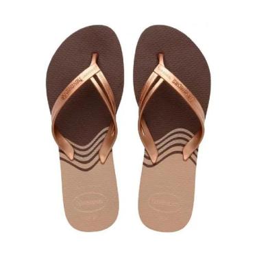 Imagem de Sandália Havaianas Elegance Print - Café, 39/40, Marrom, Feminino