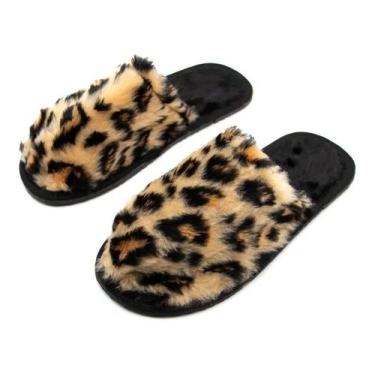 Imagem de Pantufa Feminina Fechada Pelúcia Antiderrapante - PELUCIA TROPICAL, ON