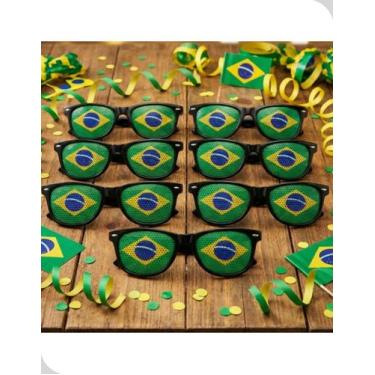Imagem de Kit 7 Óculos Brasil Torcida Copa 2026 Bandeira Seleção Futebol Festa -