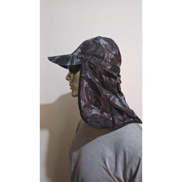 Imagem de Boné camuflado com proteção na nuca verde ou preto - Chapéus 2 irmãos,