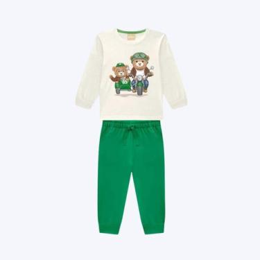 Imagem de Conjunto Moletom Ursinho Infantil Menino Milon 2000809 Camurca, Camurc