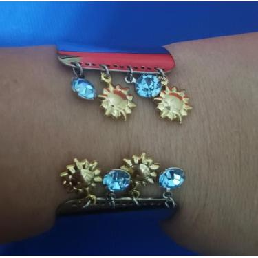 Imagem de Bracelete Ajustável em Aço Inox Lua ou Sol - Magazine world jóias , Lu