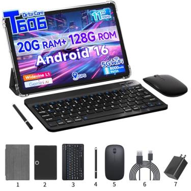 Imagem de Aheadthink Tablet 2 em 1 de 11 polegadas, 18 GB + 128 GB, tablet Android 15, expansível...