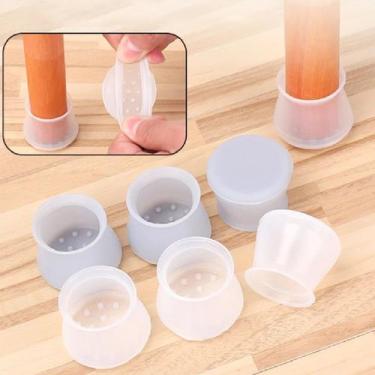 Imagem de Kit 4 Protetor Silicone Tampa Pé de Mesa Cadeira Anti Risco - Ami, Bra
