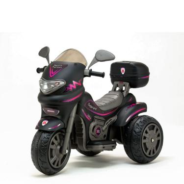 Imagem de Moto Elétrica Infantil 12V Sprint Turbo com Capacete Boy e Girl Preto Biemme Brinquedos