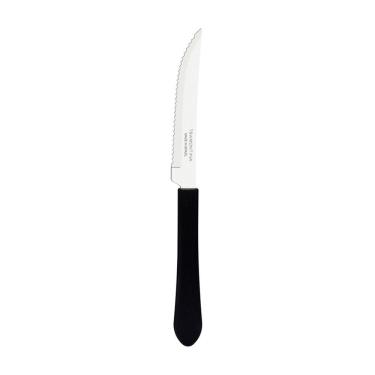 Imagem de Kit 12 Facas para Churrasco Leme Aço Inox Cabo Polipropileno Preto Uso Doméstico e Profissional Tramontina