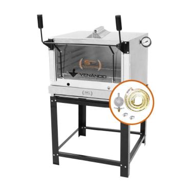 Imagem de Kit Forno Gás Industrial Roma Inox Infravermelho Firiv80 com Kit Gás 1kg Metalúrgica Venâncio