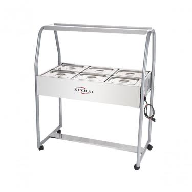 Imagem de Buffet Térmico 6 Cubas 220V para Manter Alimentos Aquecidos em Uso Profissional Spolu