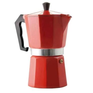Imagem de Cafeteira Italiana em Alumínio 6 Xícaras Vermelha Mimo Style