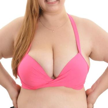 Imagem de Top Biquini Torcido Amarração Bojo Aro Plus Size Arsiè, 46, Pink