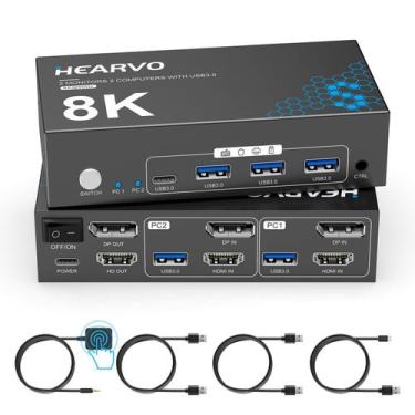 Imagem de Switch KVM Hearvo S7240PH2 8K@60Hz HDMI 2.1 USB 3.0