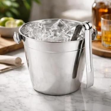 Imagem de Balde Gelo Inox 1,250L 14cm Baccani com Pegador