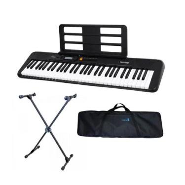 Imagem de Kit Teclado Digital Casio Casiotone CT-S200 + Bag Viasom C5S C/ Alça +