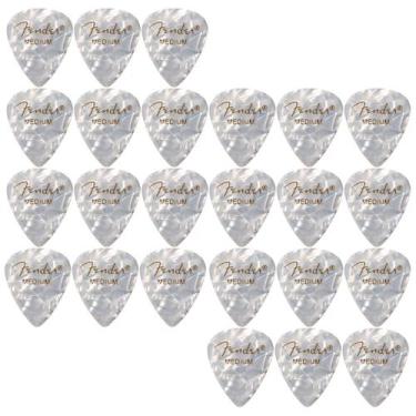 Imagem de Palheta Fender Medium Celuloide Premium 351 Shape White Moto Quantidad