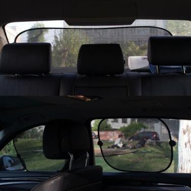 Imagem de Par De Tela Protetora Solar Automotiva Vidro Lateral Ventosa Fixa Prot