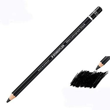 Imagem de Kit Lápis de Desenho Profissional Haste Preta 8B Esboço Carvão 12