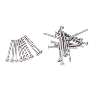 Imagem de Botões Cabeças Soquetes Parafusos, A2-70 Aço Inoxidável Superfície de rolamento mais larga Visual perfeito Parafusos de cabeça de botão flangeados para madeira(M3 * 45 MM)