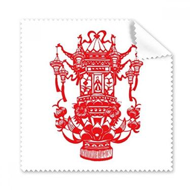 Imagem de Lanterna chinesa vermelha com estampa de lótus pano de limpeza de tela de telefone limpador 5 peças