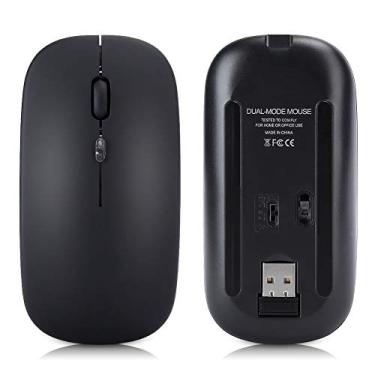 Imagem de Mouse sem fio de modo duplo, RGB colorido luminoso 500 mAh recarregável Bluetooth para computador, para 98 / Me / 2000 / XP/Vista/Win 7 / / 10 / OS X ou a versão