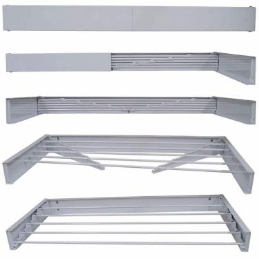 Imagem de Varal Magico 6 varetas  Aluminio 1,04m - Dobravel Branco
