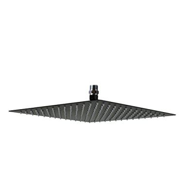 Imagem de Ducha Inox Black Preto Fosco 30x30 Com Niple Suporte De Teto