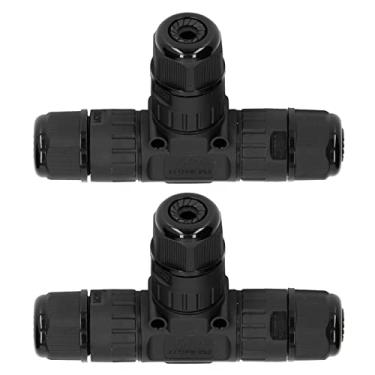 Imagem de Conector de fio de 3 vias, 9-12mm condutor 9-12mm 2 peças conector de caixa de junção para jardas