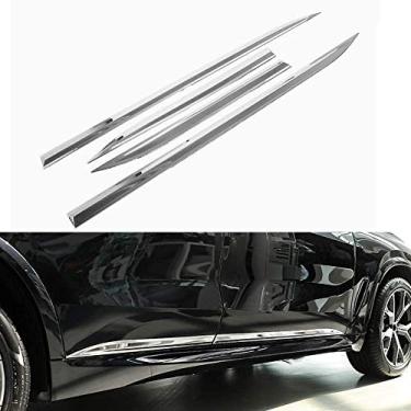 Imagem de 4 peças serve para BMW X5 G05 2019 2020 2021 molduras de guarnição lateral da porta de aço inoxidável protetor de placa de barra