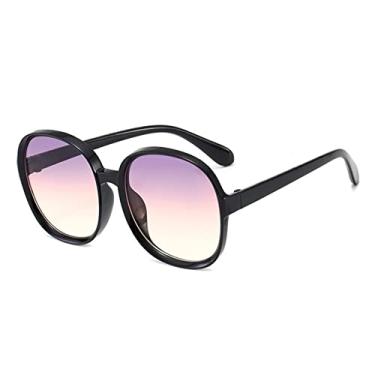 Imagem de Óculos de sol com armação redonda feminina designer retrô preto superdimensionado moda feminina condução ao ar livre, 6, china