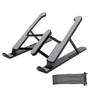 Imagem de Suporte portátil para laptop, dobrável, antiderrapante, suporte de resfriamento para notebook de mesa, altura ajustável, suporte para computador e laptop