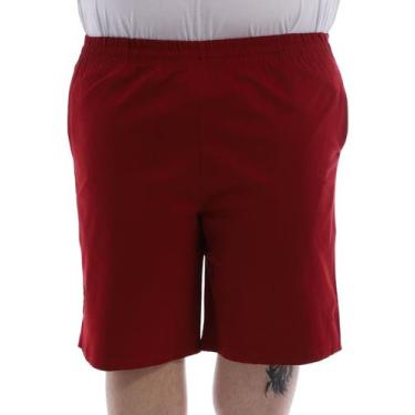 Imagem de Bermuda Plus Size Masculina Com Stresh Cós Elástico Vermelho - Anistia